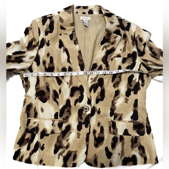 Chico's Tan Leopard Print Blazer / Size 1 or M - Picture 3 of 9